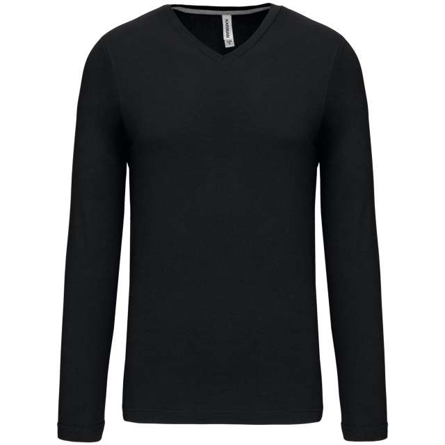 Kariban Men's Long-Sleeved V-Neck T-Shirt
