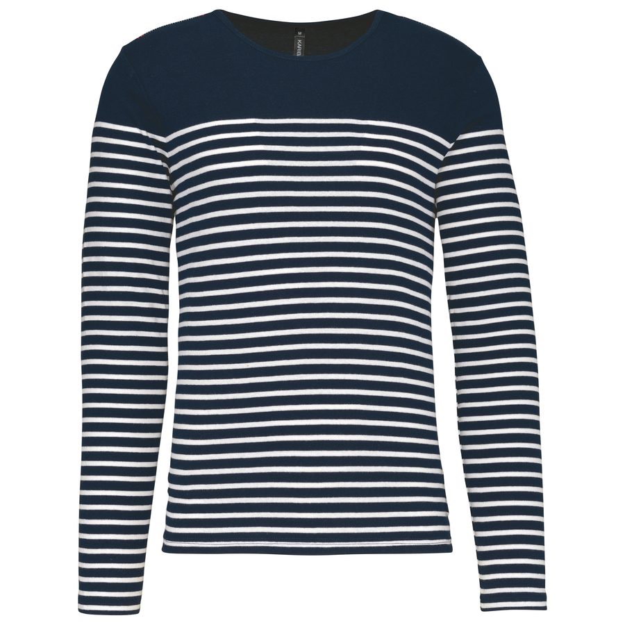 Kariban Men’s Long-Sleeved Breton Stripe Top