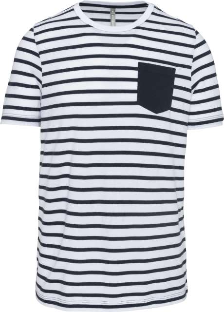 Kariban Striped Short Sleeve Sailor T-Shirt With Pocket