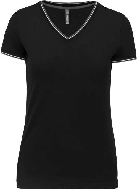 Kariban Ladies' Piqué Knit V-Neck T-Shirt