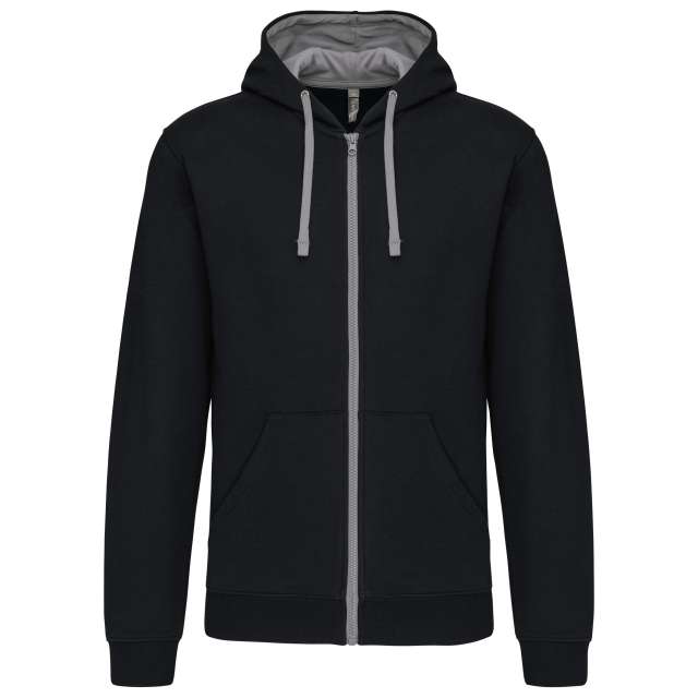 Kariban Men's Contrast Hooded Full Zip Sweatshirt