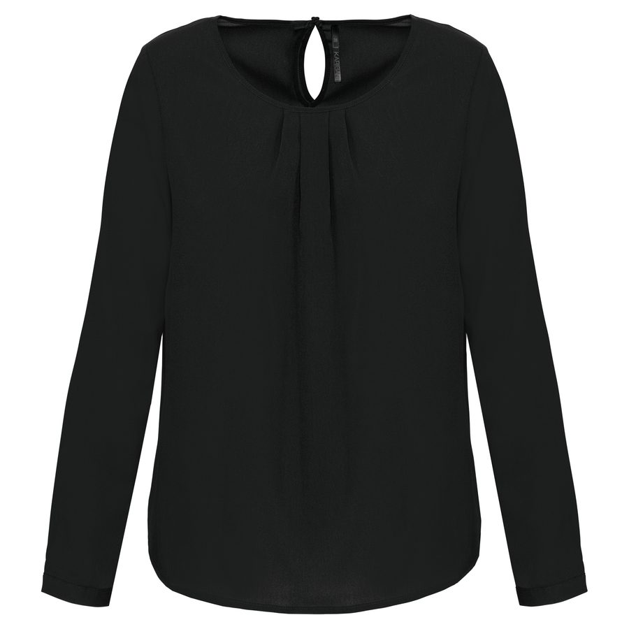 Kariban Ladies' Long-Sleeved Crepe Blouse