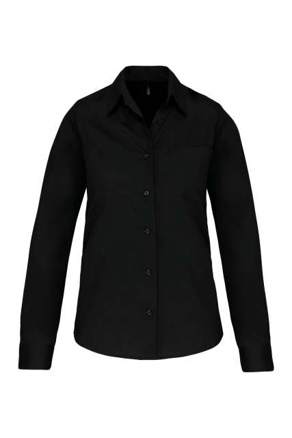 Kariban Ladies’ Long-Sleeved Cotton Poplin Shirt