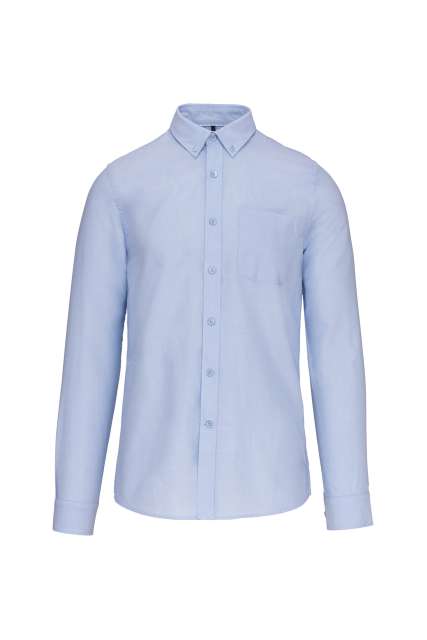 Kariban Long-Sleeved Washed Oxford Cotton Shirt