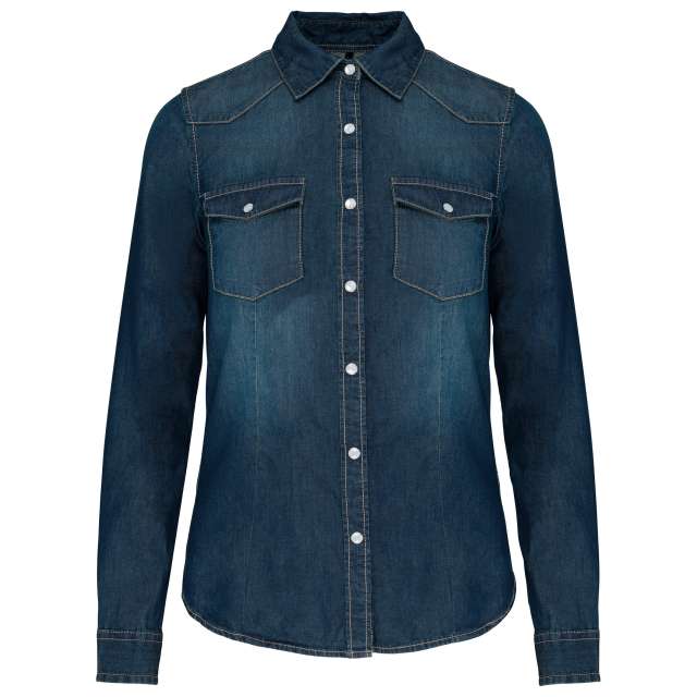 Kariban Ladies' Long-Sleeved Denim Shirt