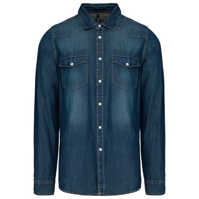 Kariban Men's Long-Sleeved Denim Shirt