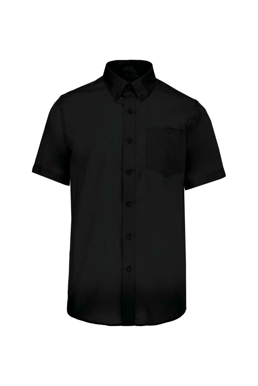 Kariban Men's Short-Sleeved Non-Iron Shirt – Black