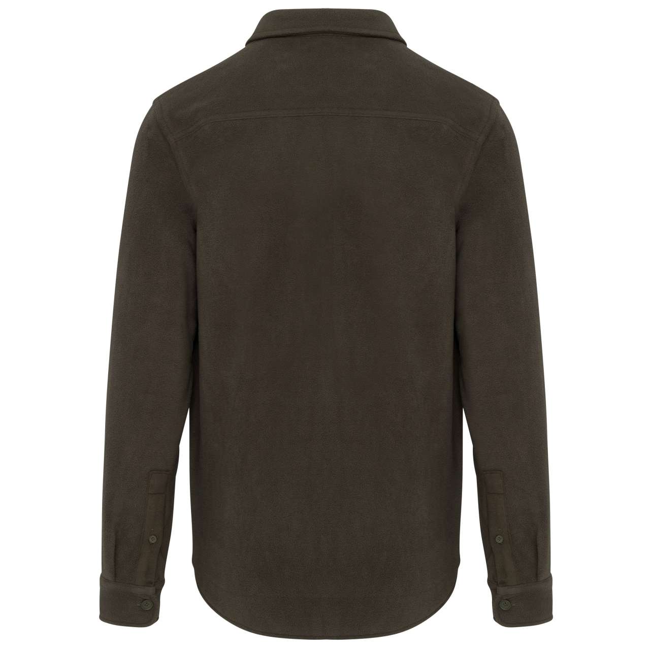 Kariban Sherpa-Lined Fleece Overshirt – Dark Khaki/Storm Grey