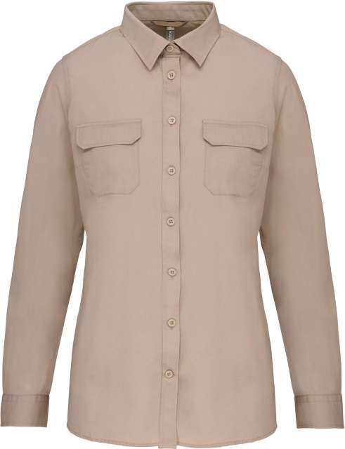 Kariban Ladies' Long-Sleeved Safari Shirt