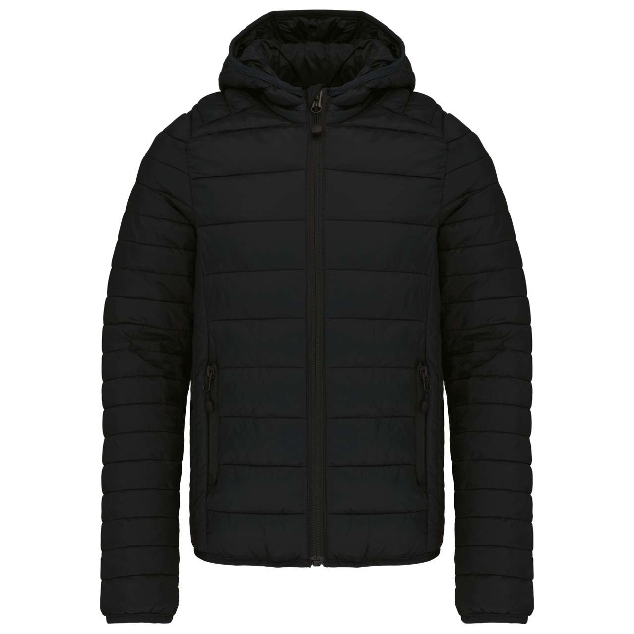 Kariban Kids' Lightweight Hooded Padded Jacket – Black