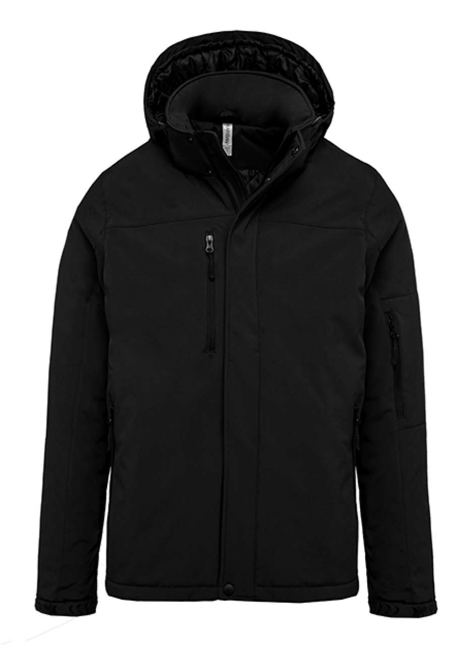 Kariban Men's Hooded Softshell Lined Parka – Black