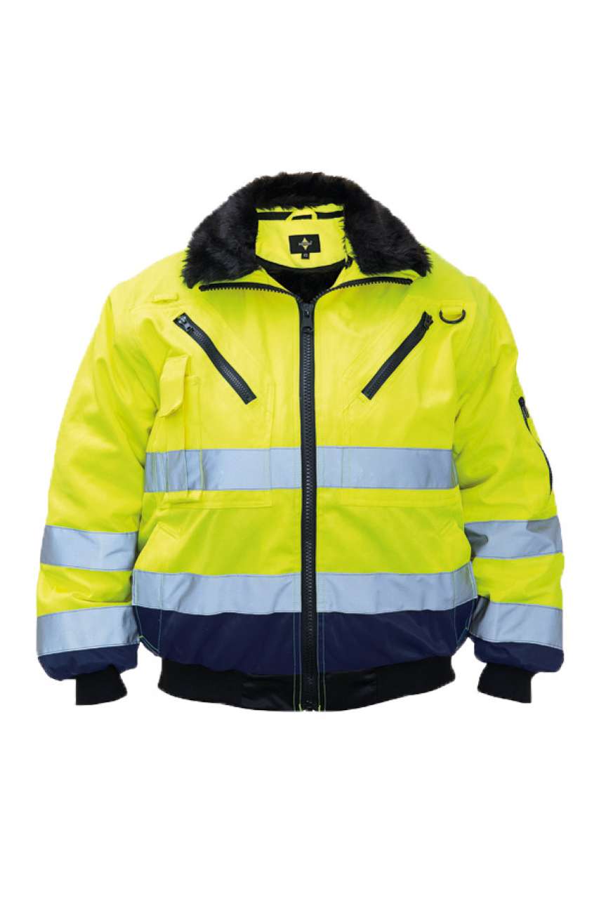 Korntex 4-In-1 Pilot Jacket – Hi-Vis Yellow/Navy