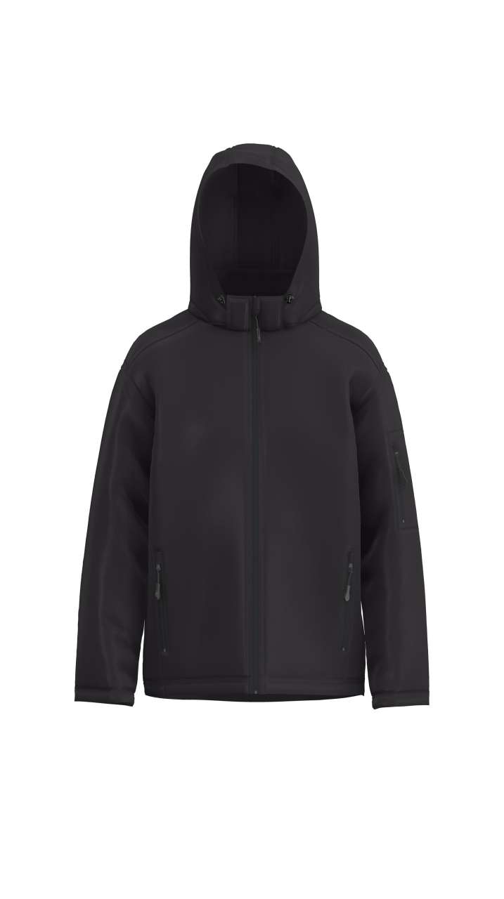 Legend Classics Men’s 3-Layer Detachable Hooded Softshell Jacket – Black