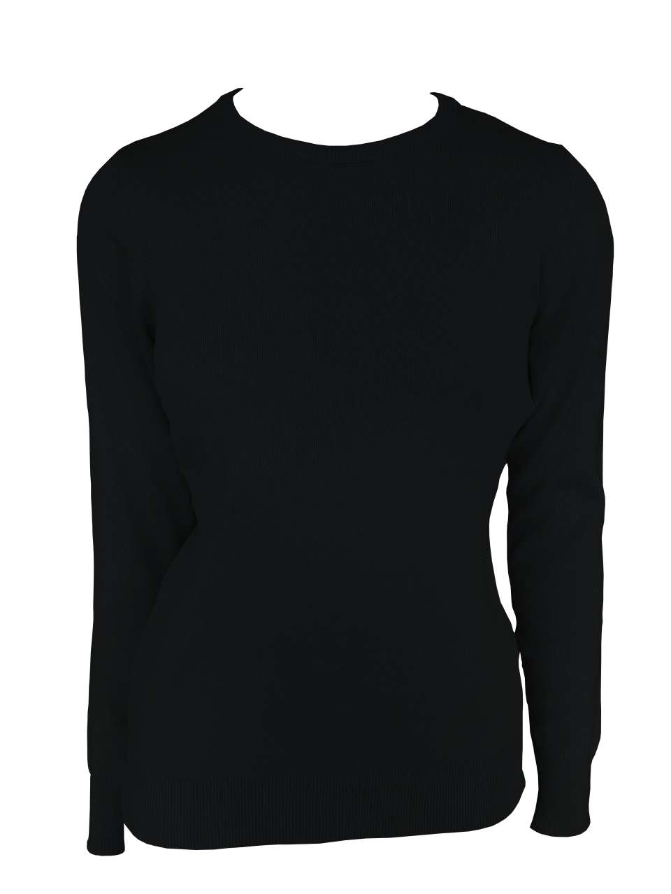 Legend Classics Women’s Crew Neck Fine Gauge Cotton Pullover – Black