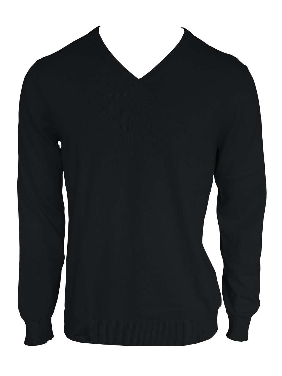 Legend Classics Men’s V-Neck Fine Gauge Cotton Pullover – Black