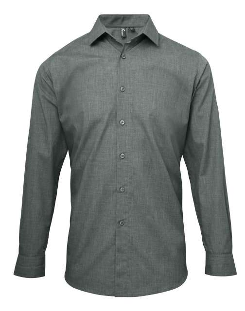 Premier Men's Cross-Dye Roll Sleeve Poplin Bar Shirt