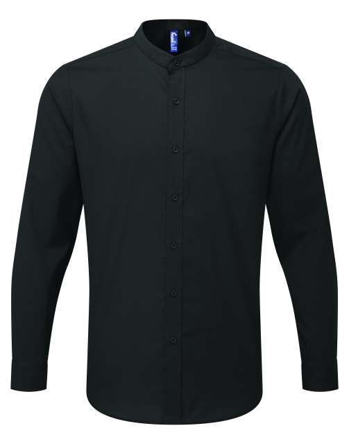 Premier Banded Collar 'grandad' Long Sleeve Shirt