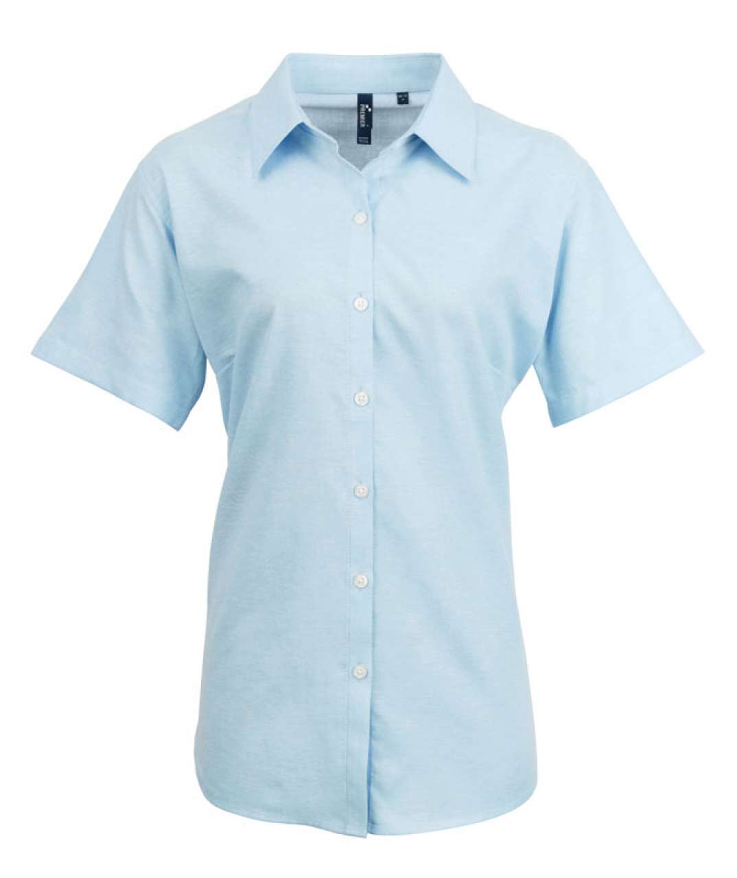 Premier Women's Short Sleeve Signature Oxford Blouse – Light Blue