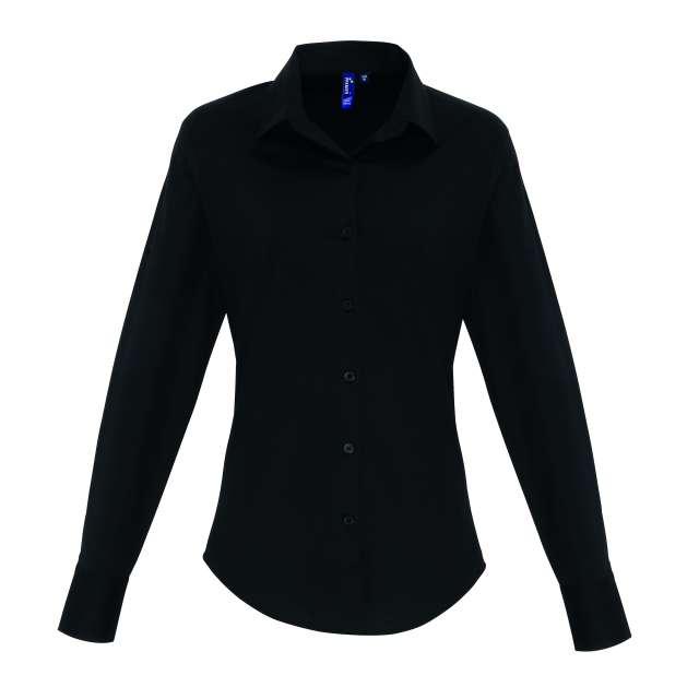 Premier Women's Stretch-Fit Cotton Poplin Long Sleeve Shirt