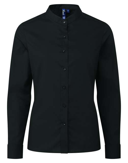 Premier Women’s Banded Collar 'grandad' Shirt