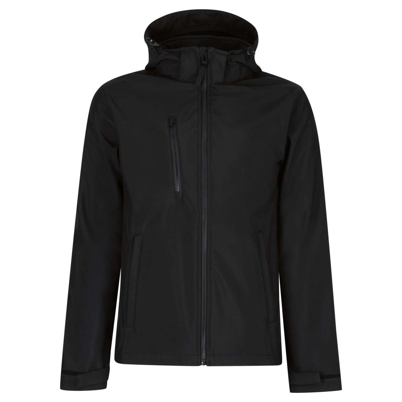 Regatta Venturer 3 Layer Hooded Printable Softshell Jacket – Black/Black
