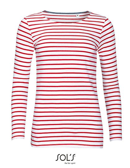 Sol's Marine Women - Long Sleeve Striped T-Shirt
