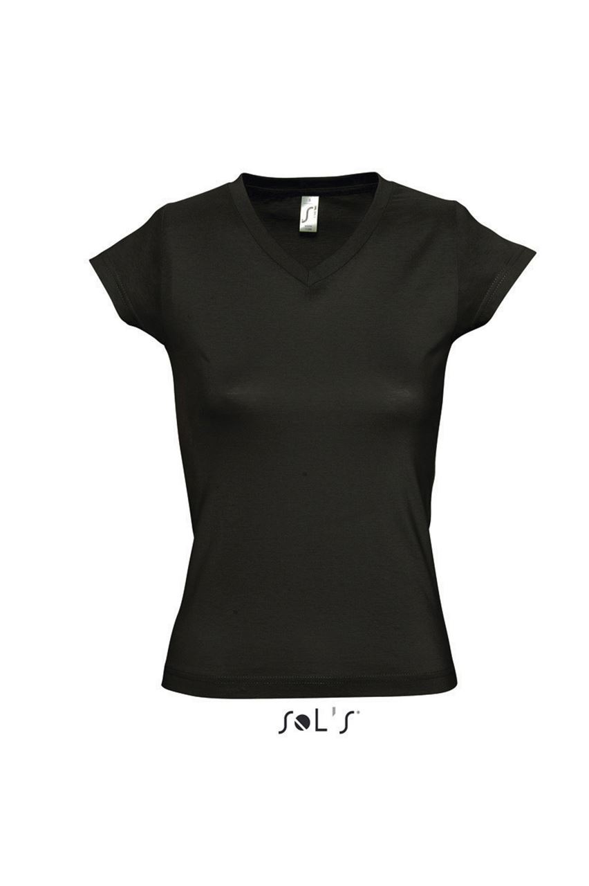 Sol's Moon - Women’s V-Neck T-Shirt – Deep Black