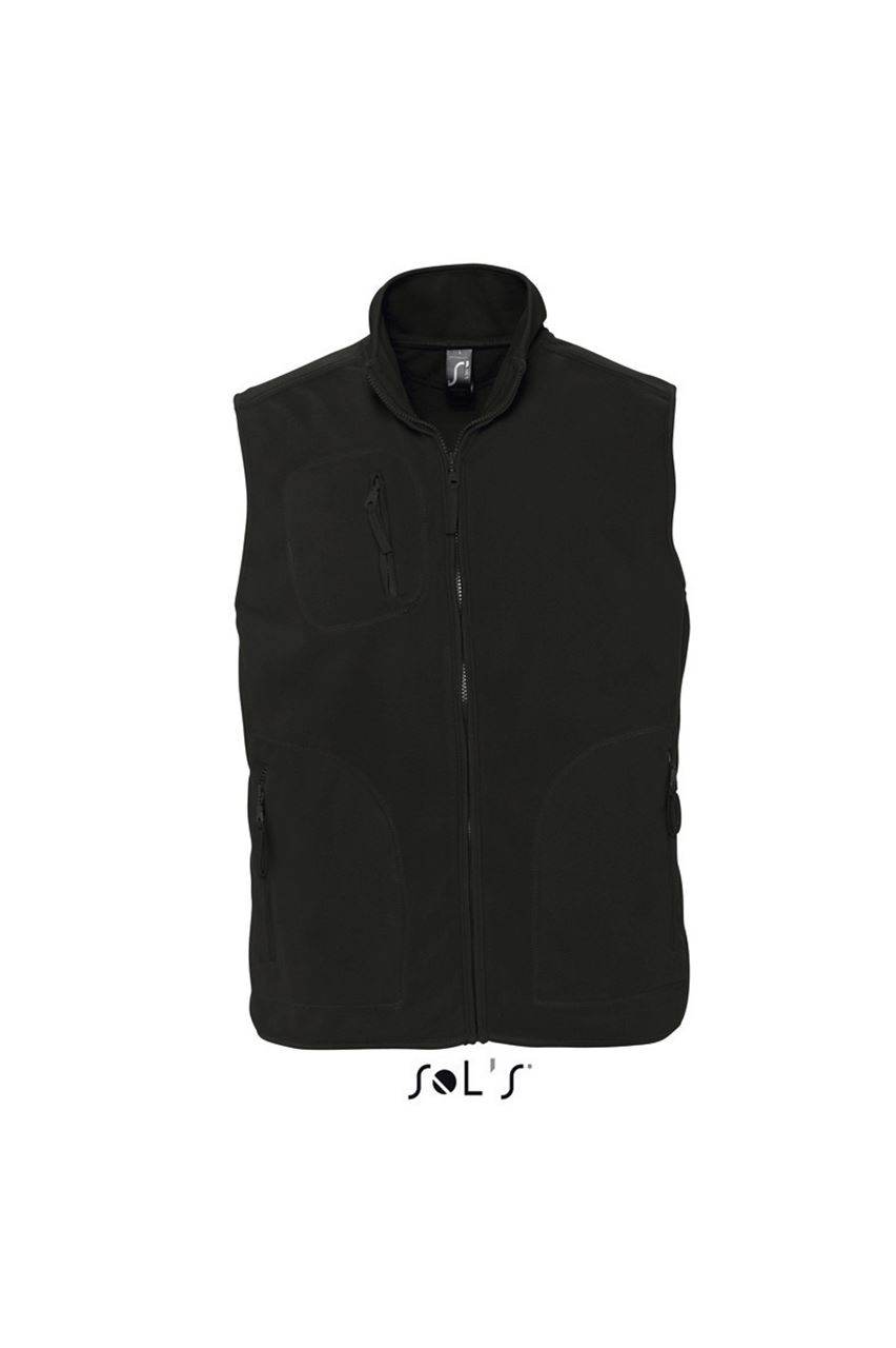 Sol's Norway - Unisex Sleeveless Fleece Cardigan – Black