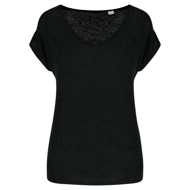Spasso Ladies' V-Neck Linen T-Shirt