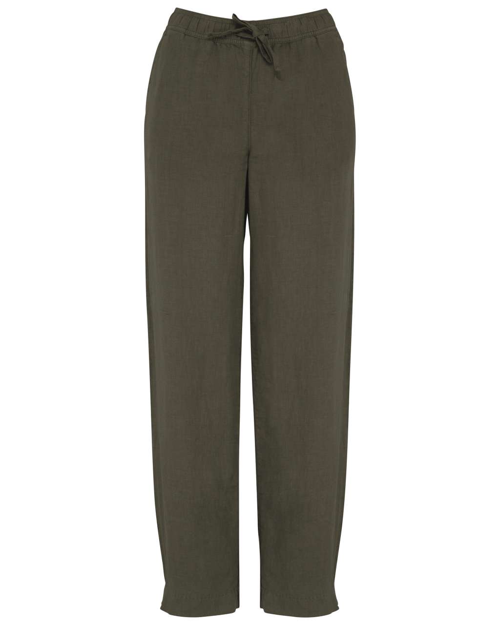 Spasso Eco-Friendly Ladies' Linen Washed Effect Trousers – Washed Organic Khaki