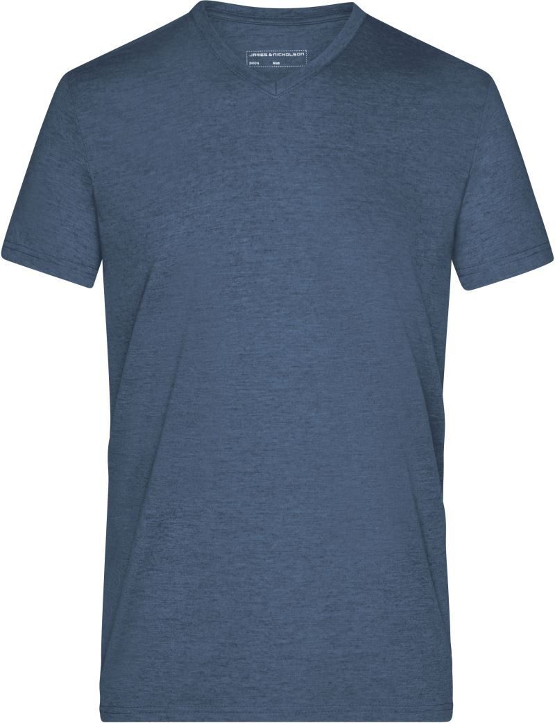 Daiber Herren V-Ausschnitt Melange T-Shirt Jn 974