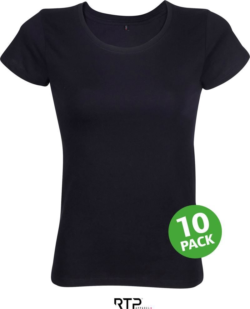 Rtp Schweres Damen Digitaldruck Bio T-Shirt 10er Pack Tempo 185 Women