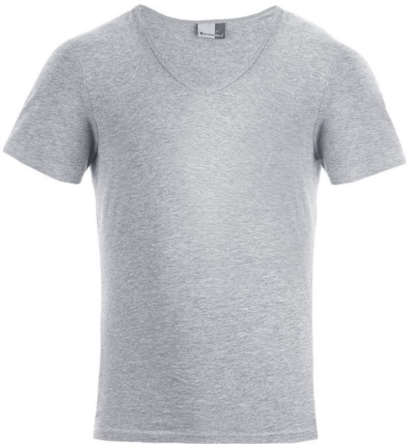 Promodoro Herren Slim Fit V-Ausschnitt T-Shirt 3082 – Sports Grey