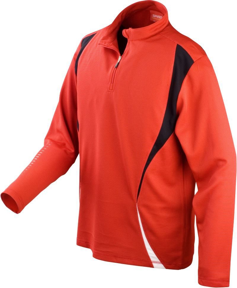 Spiro Trainings Top mit "1/4" Zip langarm S 178X Jacke – Red/Black/White