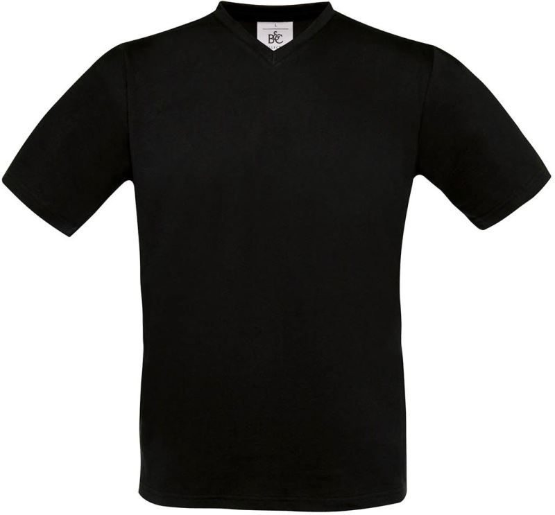 B&C V-Ausschnitt T-Shirt Exact V-Neck – Black