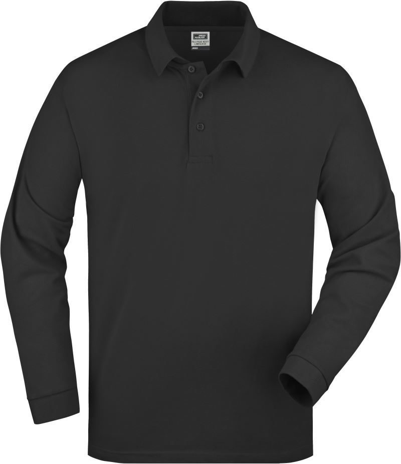 Daiber Schweres Piqué Polo langarm Jn 22 – Black