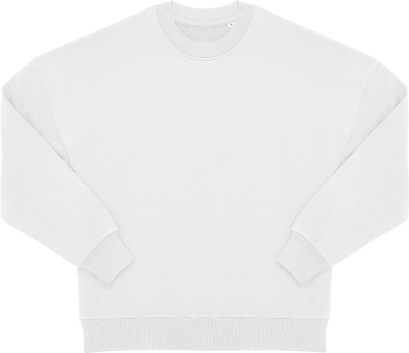 B&C Schwerer Oversize Unisex Sweater Influence Crew – White