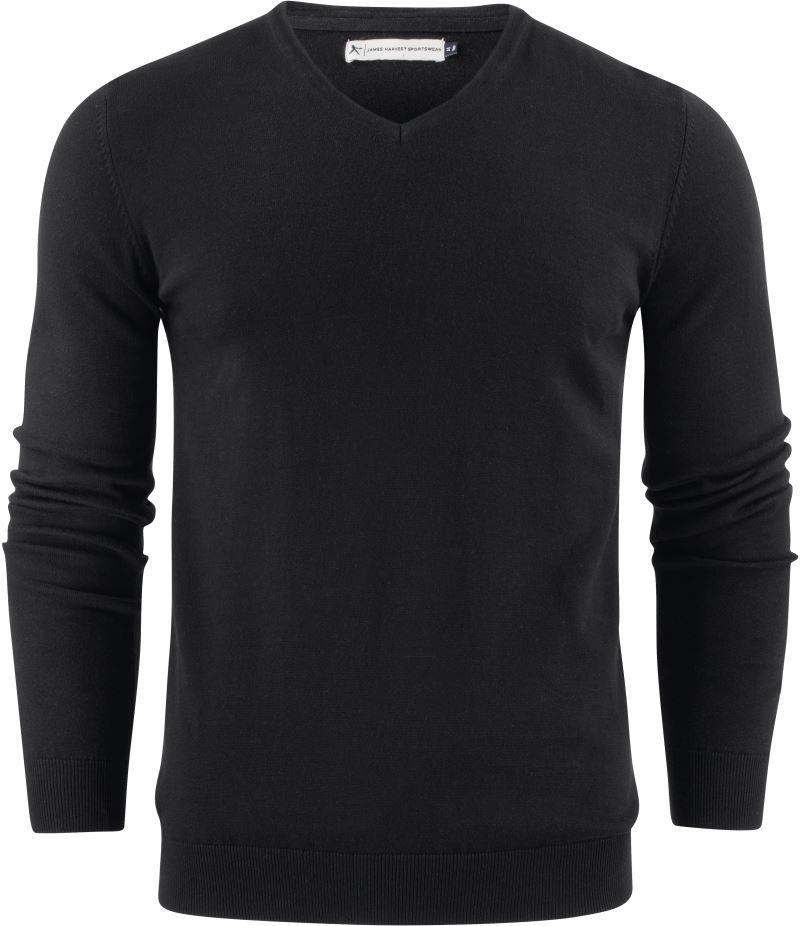 James Harvest Herren V-Ausschnitt Pullover Ashland V-Neck – Black