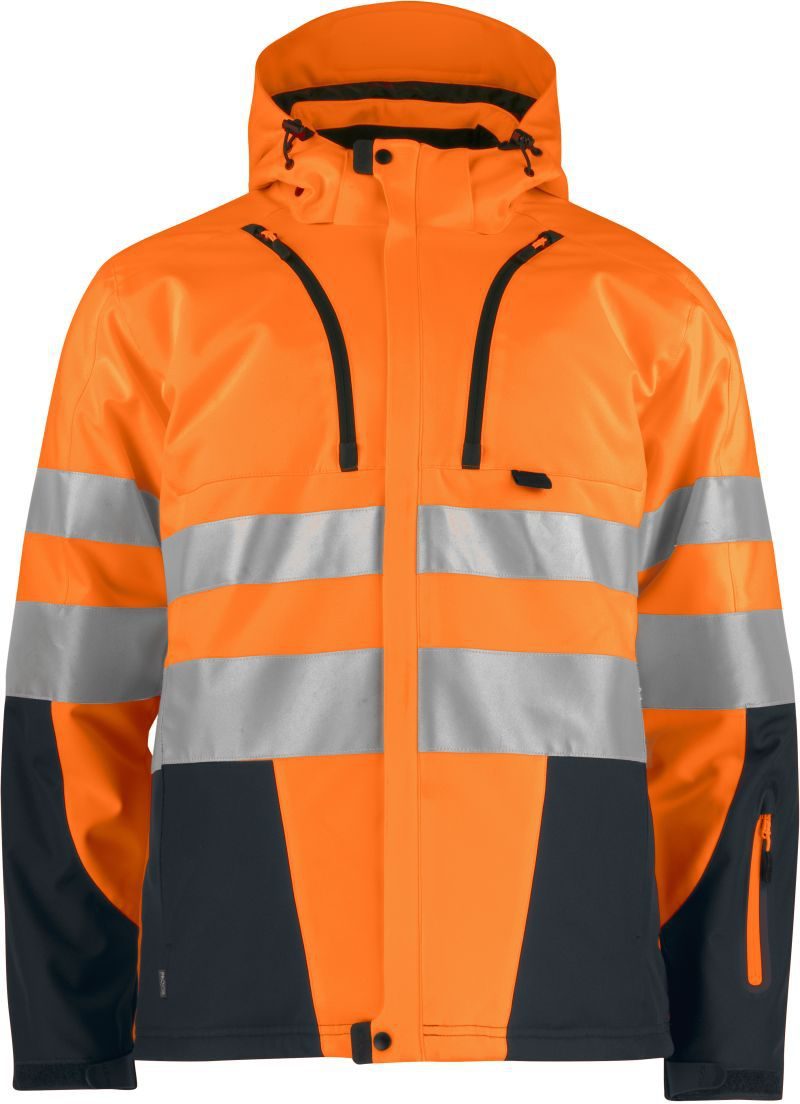 ProJob 3-Lagen Sicherheits Softshell Jacke 6420 Padded Softshell – Hi Vis Orange/Black