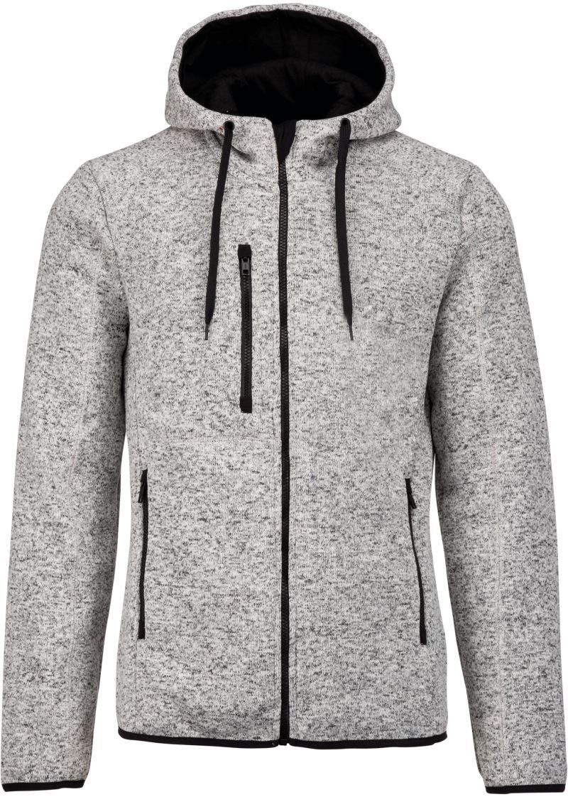 Kariban ProAct Herren Melange Kapuzen Strickfleece Jacke Pa 365