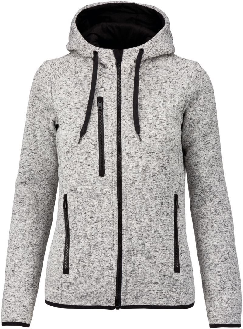 Kariban ProAct Damen Melange Kapuzen Strickfleece Jacke Pa 366