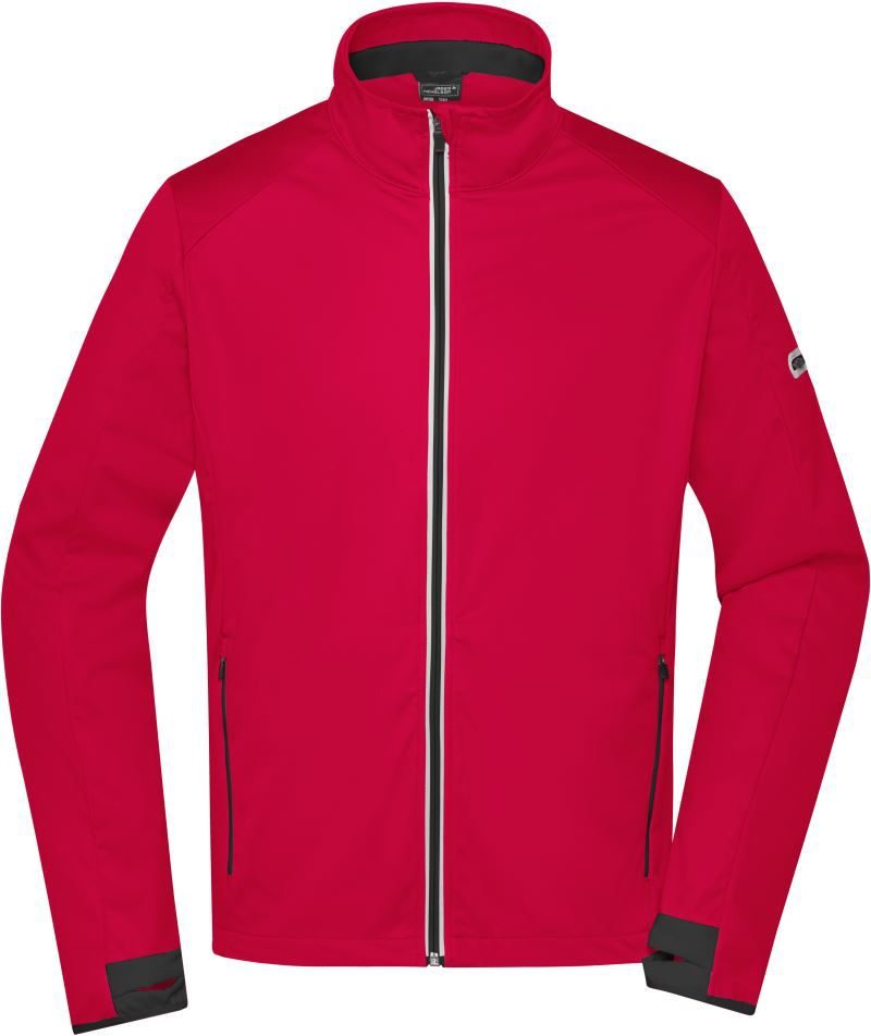 Daiber Herren 3-Lagen Sport Softshell Jacke Jn 1126 – Light Red/Black