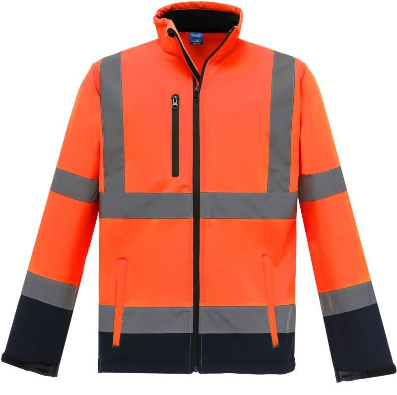 Yoko Hi-Vis Softshell Jacke Hvk 09 – Hi Vis Orange/Navy