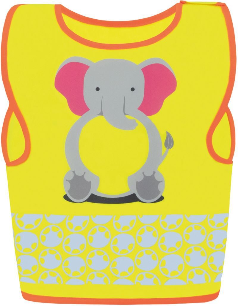Korntex Kinder Warnweste Fun – Hi Vis Yellow/Elephant
