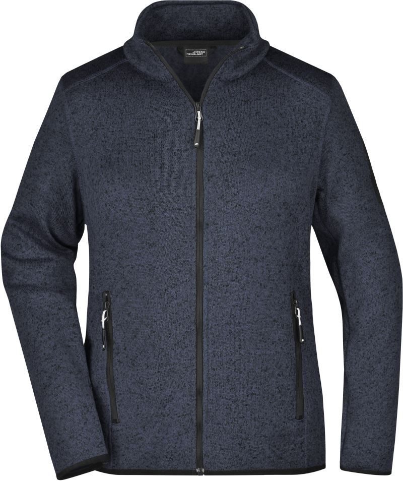 Daiber Damen Strickfleece Jacke Jn 761 – Dark Grey Melange/Silver