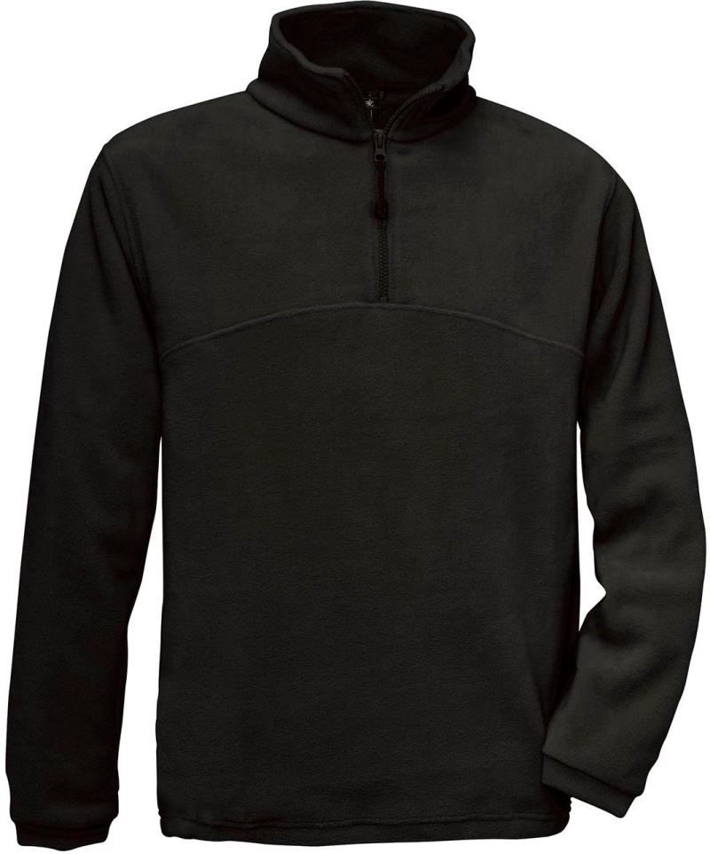 B&C Fleece Pullover mit 1/4 Zip Highlander + – Black