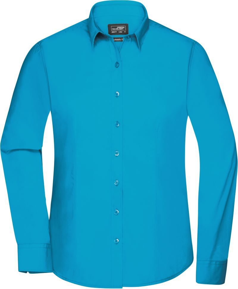Daiber Popeline Bluse langarm Jn 677 – Turquoise