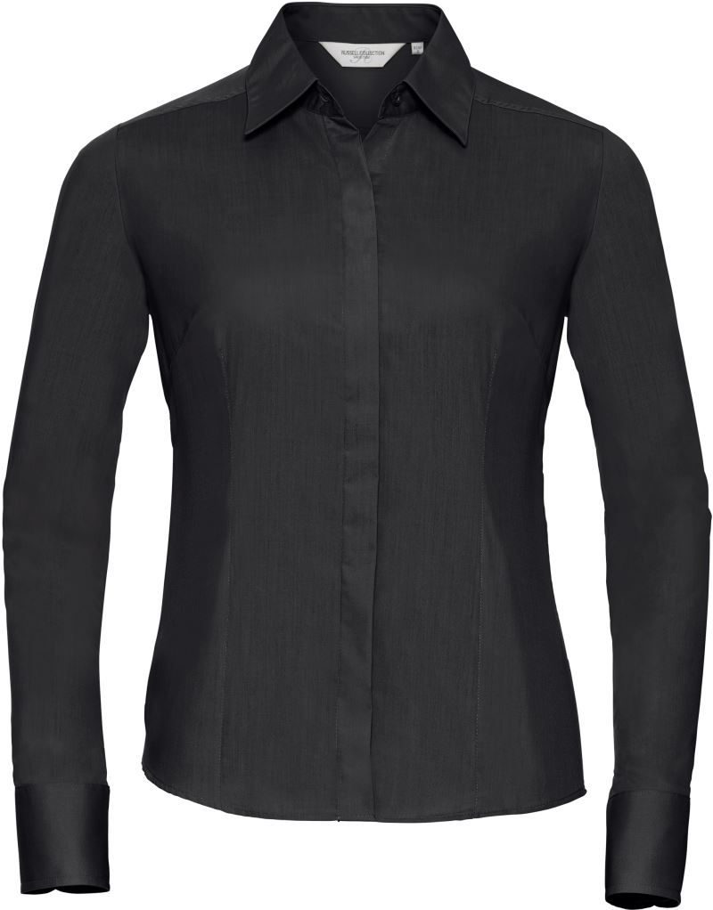 Russell Athletic Popeline Bluse langarm 924F – Black