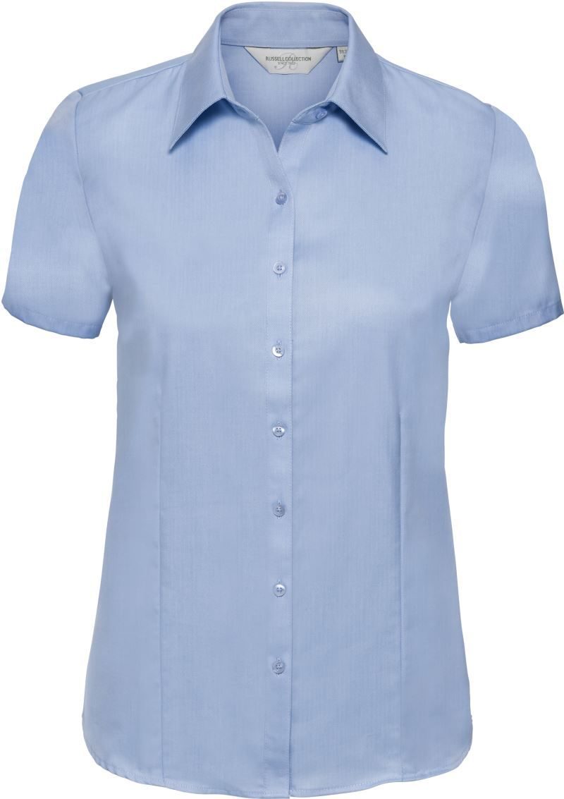 Russell Athletic Herringbone Bluse kurzarm 963F – Light Blue