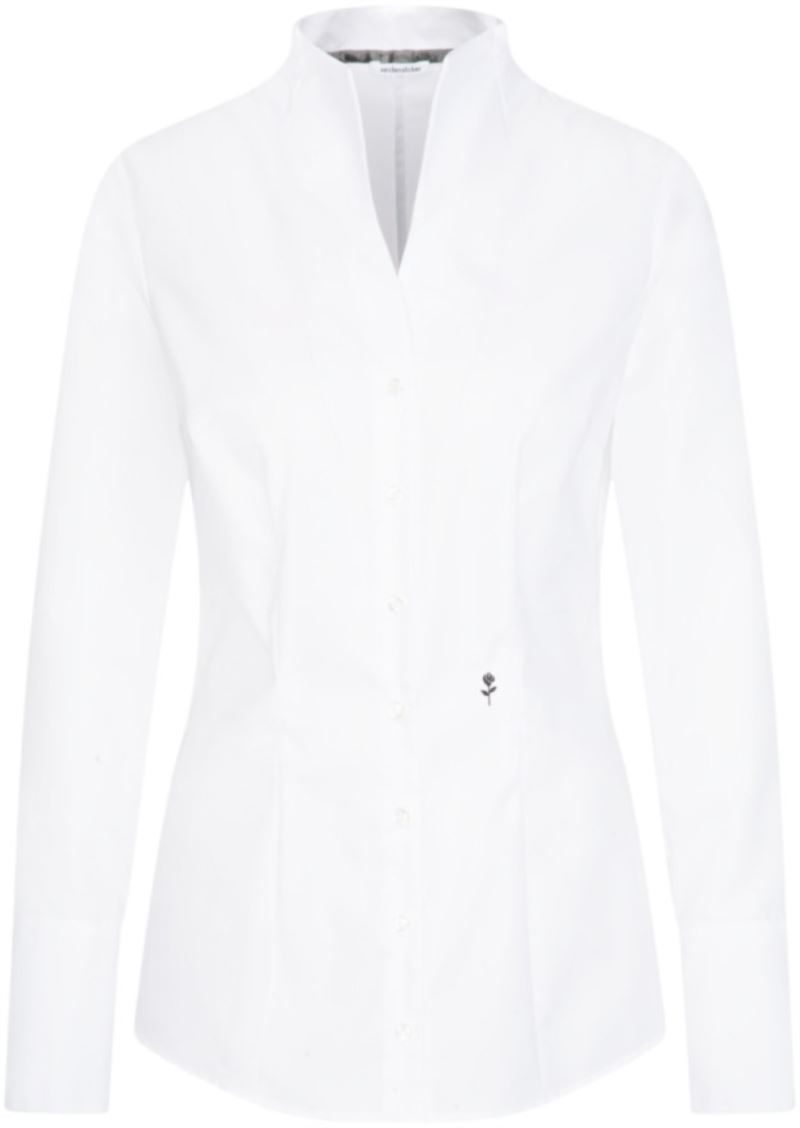 Seidensticker Popeline Bluse mit Kelchkragen langarm Chalice Blouse Slim Lsl